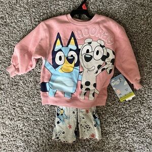 NWT Bluey Children’s Kids 2T Long sleeve Sweatshirt and Pant Set